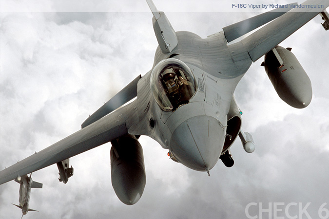 F-16C Viper In-Flight Re-Fueling by Richard VanderMeulen