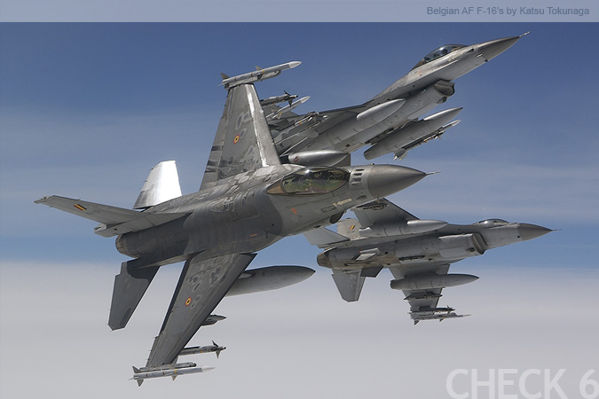 3 Belgian Air Force F-16's - by Katsu Tokunaga